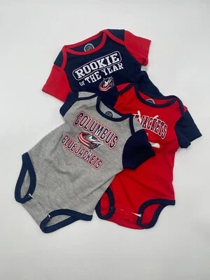 Conjunto de 3 body Columbus Blue Jackets Creeper infantil novato del año Foto 1 de 4