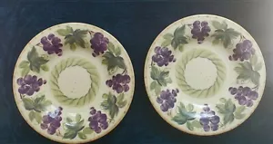 Provincial Grapes Vine Tabletops Unlimited Melamine Pasta Plate 11" New Set Of 2 - Picture 1 of 3