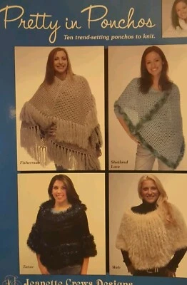 Knitting Jeanette Crews Designs Pretty In Ponchos 10 Trend Setting Designs 16122 - Image 1 of 3