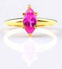 1.40Ct Natural Pink African Tourmaline Marquise Shape Women&#39;s Ring In 14KT Gold