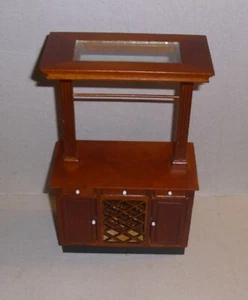 Barschrank, Küchenschrank, walnuß farbig Miniatur 1:12 Puppenhaus - Picture 1 of 5