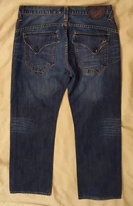 ED HARDY BY CHRISTIAN AUDIGIER HOMBRE DESGASTADO BOTA PIERNA JEANS TALLA 33 X 31 - Imagen 1 de 12
