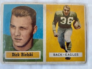 1957 Topps #13 Dick Bielski Eagles Good