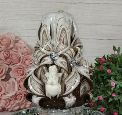 Geschnitzte kerze Deko Geschenk  Handarbeit  - Bild 1 von 3