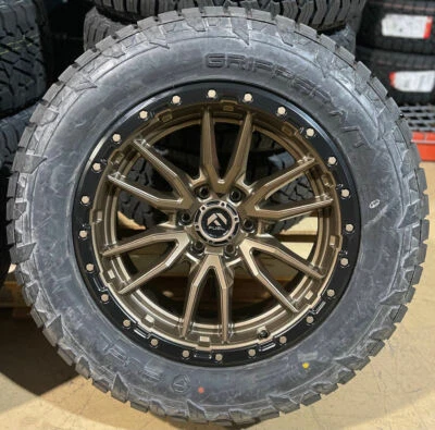4) 20x10 Fuel D681 Bronze Rebel Wheels 33" AT  Tires 5x5 Jeep Gladiator JT - Image 1 of 4