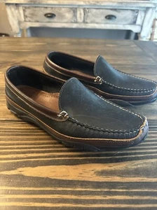 Allen Edmonds Men’s 10.5 Boulder Venetian Driving Moccasins Black Brown Leather - Picture 1 of 5