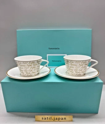 [NUEVO] TIFFANY & CO Notes 727 Quinta Avenida Nueva York Taza y Platillo 2 piezas Japón Foto 1 de 4
