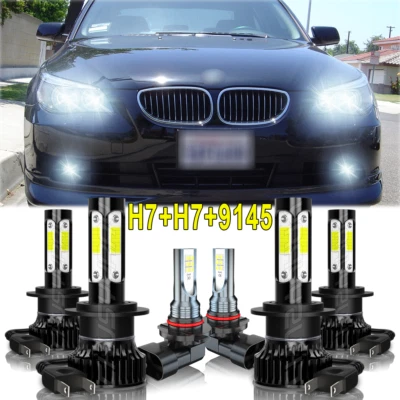For BMW 525i 530i 2004 2005 2006 2007 Combo LED Headlight Fog Light Bulbs White - Image 1 of 4