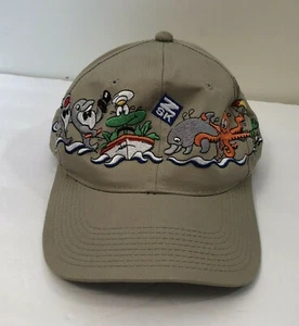 Child's Baseball Hat Cap with Ocean Sea Creatures, Tan Beige, Adjustable Fit - Picture 1 of 6