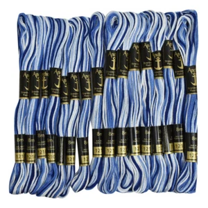 Anchor Threads Hand Embroidery Double Shaded Cotton Cross & Long Stitched,25 Pcs - Picture 1 of 4