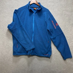 MERRELL Fleece Jacket Mens XL Blue Full Zip Base Layer Runner Hiker Outdoor Warm - Picture 1 of 8