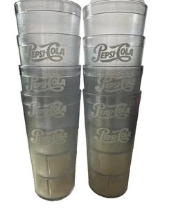 (8) Pepsi Cola Kunststoff KLAR Becher Becher 20 Unzen Carlisle 0120 ~ HERGESTELLT in USA E01 - Bild 1 von 2