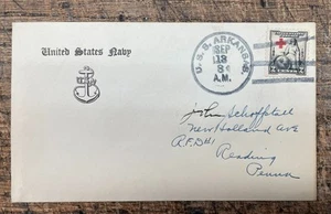 Scott #702, 2c Red Cross on Navy cover, USS Arkansas, Sept 13, 1931, w/ ltrhead - Picture 1 of 1