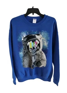 MTV Music Television Sweater Pullover Large Medium Astronaut Graphic Long Sleeve - Picture 1 of 7
