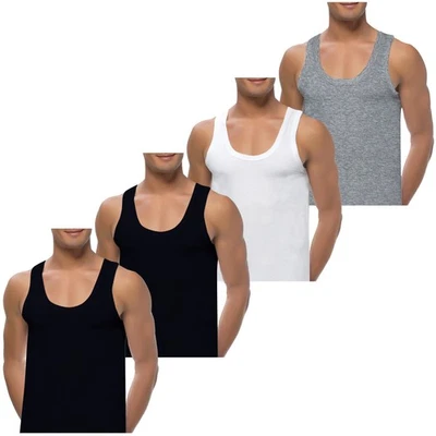 4 Herren Unterhemden +10cm extralang 100% Baumwolle Feinripp Tank Achselhemd Top - Bild 1 von 4