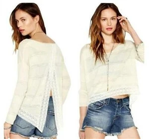 Free People Pebble Dash $108 knit top shirt size M L XL OVSZ ltwt honeydw blouse - Picture 1 of 11