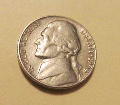 1964 No Mint Mark Jefferson US Nickel - Image 1 of 2
