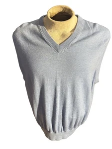 Peter Millar Merino Wool V-neck Sweater Vest Men’s XL XLarge Preppy Light Blue - Picture 1 of 4