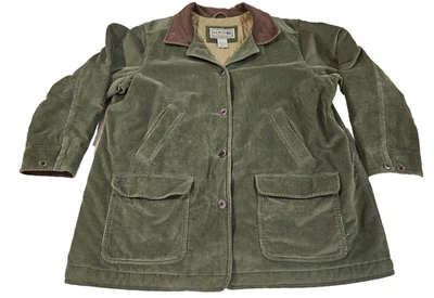 VTG LL Bean Chore Coat Army Green Men's 3X THINSULATE Lined Corduroy Barn Jacket - Image 1 of 4