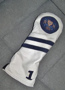 SMATHERS & BRANSON Needlepoint & Leather Driver Head Cover ROCKAWAY HUNTING CLUB - Picture 1 of 6