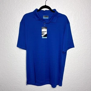 NEW PGA Tour Mens Golf Polo Size L Blue Outdoors Preppy NWT - Picture 1 of 7