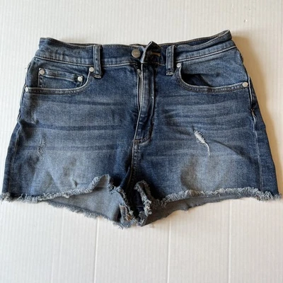 PINK Victoria's Secret Sz 8 Cut Off Jean  Short High Waist Distressed💖 - Image 1 of 4