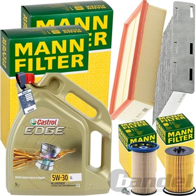 MANN-FILTER MANN INSPEKTIONSPAKET+5L CASTROL 5W30 MOTORÖL passend für VW TIGUAN AUDI 2.0 TDI