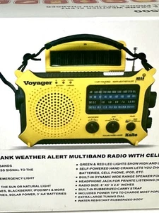 Kaito Voyager Emergency Radio Solar Crank LED Flashlight USB Port Yellow KA500 - Picture 1 of 10