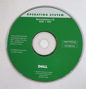 Microsoft Windows 2000 W2K+ Service Pack 2 SP2 DELL Reinstallation CD Disk - Picture 1 of 3