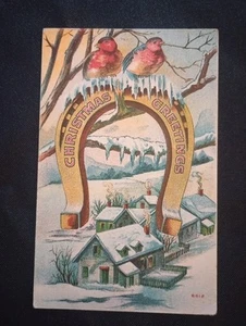 Antique Christmas Greetings Postcard Postmarked Early 1900’s - Picture 1 of 2