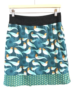 Women's Handmade Modernist Peacock Perch Elastic Waist Lightweight Skirt Size S - Picture 1 of 12