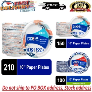 Disposable Paper Plates Recyclable Everyday Plates Dinner Size 10" Multi Pack - Picture 1 of 18