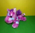 Aurora Multi Color Purple Unicorn Pegasus Soft Plush Stuffed Animal 7" Long