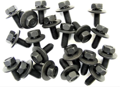 Toyota Body Bolts- M6-1.0 x 16mm Long- 10mm Hex- 17mm Washer- 20 bolts- #180 - Image 1 of 4