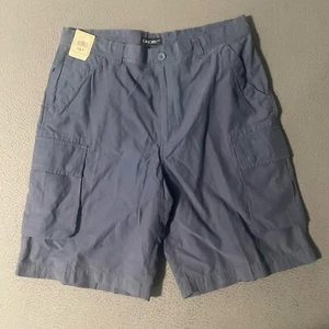 Cherokee Khaki Mens Cargo Shorts Size 34 100% Cotton Flat Front Button Pockets - Picture 1 of 5