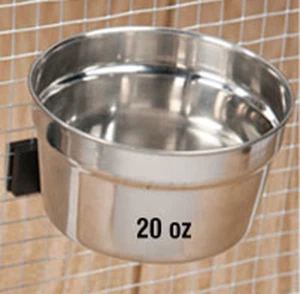 20 oz Lixit STAINLESS STEEL crock bowl parrot bird dog cat food water pet dish  - Picture 1 of 10