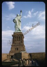 Statue Of Liberty Back People 35mm Slide 1950s Red Border Kodachrome New York