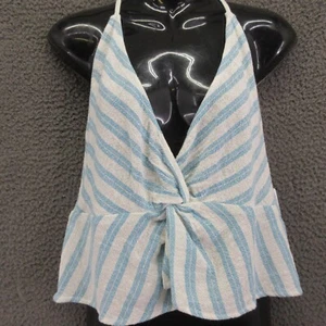 O’Neill Women’s Blue White Striped Tank Top Medium Cotton #4432 - Picture 1 of 14