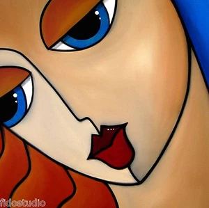 Abstrakter Kunstdruck Original Moderne Frau Wandbild Leinwandbild Fidostudio - Bild 1 von 5