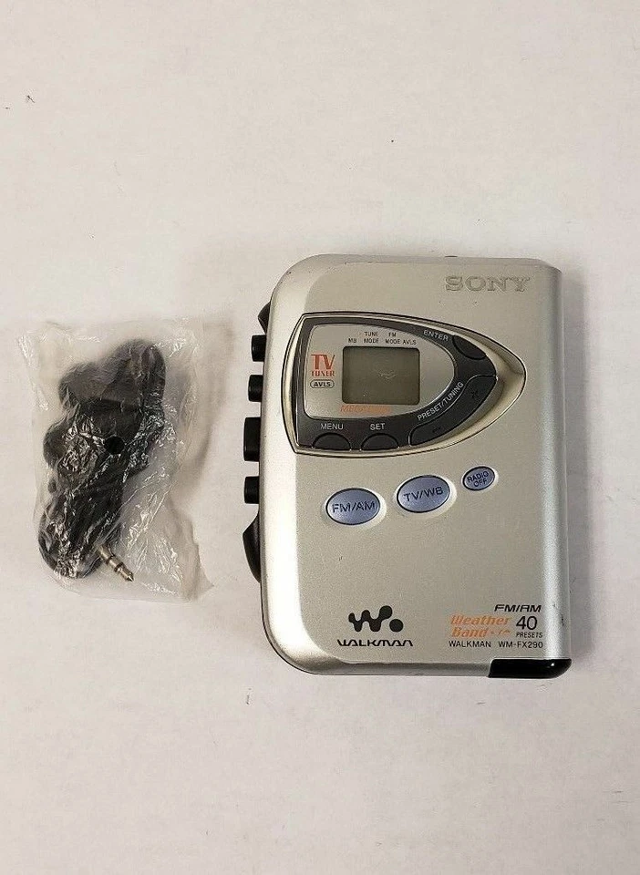 Sony Walkman WM-FX290 Digital Tuning TV/Weather FM/AM Stereo Cassette - Silver