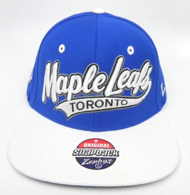 TORONTO MAPLE LEAFS NHL VINTAGE SCRIPT SNAPBACK FLAT BILL 2-TONE Z CAP HAT NEW! - Image 1 of 4