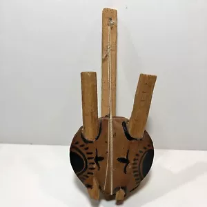 🔥Novelty 8” African Nigeria 3 Stringed Instrument Banjo Guitar Handmade Painted - Picture 1 of 8
