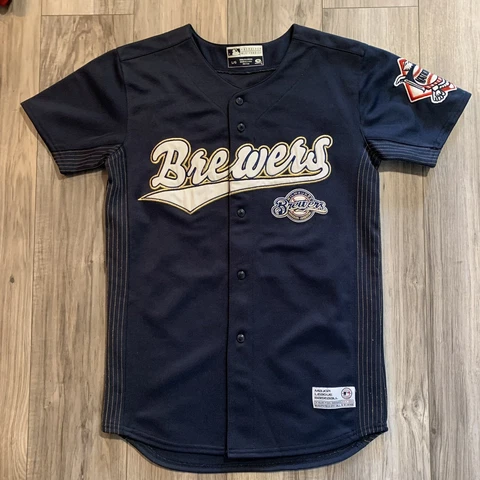 True Fan Milwaukee Brewers Prince Fielder Stitched Jersey Size YL Fits Adult S Cover