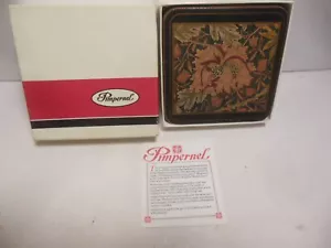 Set of 6 Vintage Pimpernel Honeysuckle Coasters William Morris 4.25" Square - Picture 1 of 8