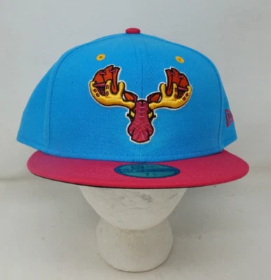 Sombrero ajustado New Era azul coral Alces de Portland SeaDogs Maine Copa 59FIFTY para hombre Foto 1 de 4