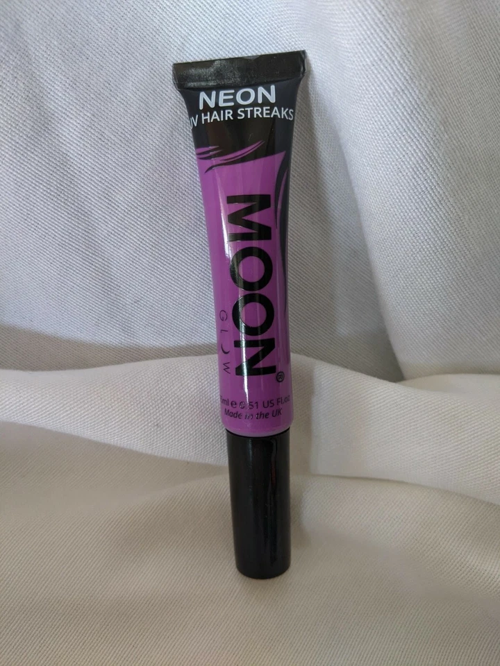 Raya de cabello/maquillaje corporal UV brillo luna neón verde naranja rojo rosa azul etc. Foto 1 de 4