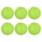 6pcs 6 Inch Folding Hanging Paper Lanterns For Wedding Home Party Green