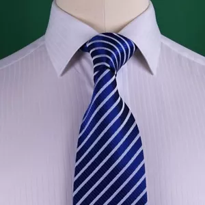 Navy Blue Stripe Mens 3.5" Wide Tie Business Luxury Suit Shirt Fashion Necktie - Picture 1 of 3