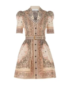 Zimmerman Collector Matchmaker Mini Shirt Dress Cream Bandana Size 6 Barely-Worn - Picture 1 of 5