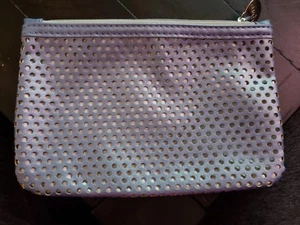 Ipsy Silver-Gray Textured Cosmetic Purse Futuristic City Girl Makeup Bag - Picture 1 of 7